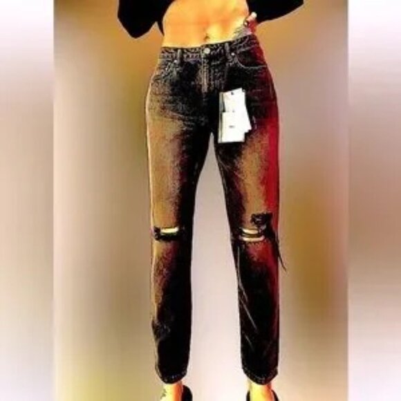 John Elliott Denim - NWT John Elliott Japanese Selvedge Denim Charlotte Distressed Slim Jean BLACK